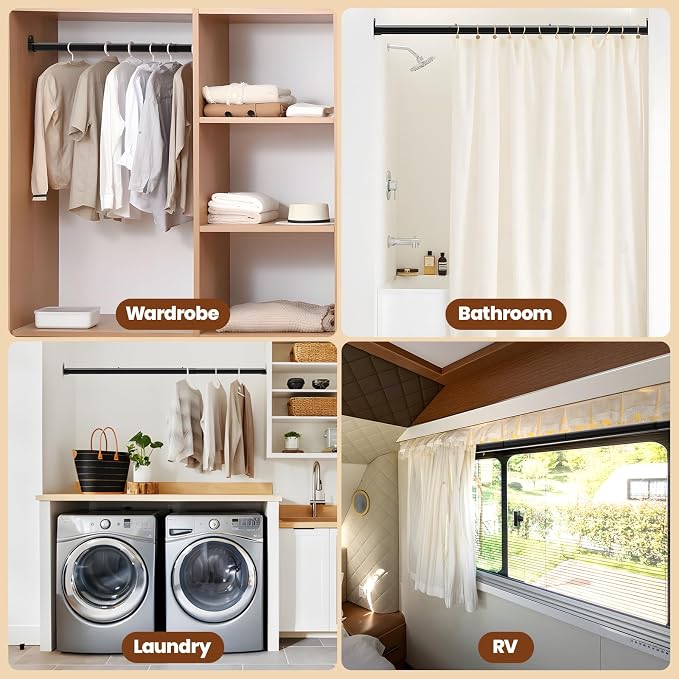 Mavivegue Oval Closet Rod, Adjustable Closet Rods – Expandable 17-40 Inches | - Image 8