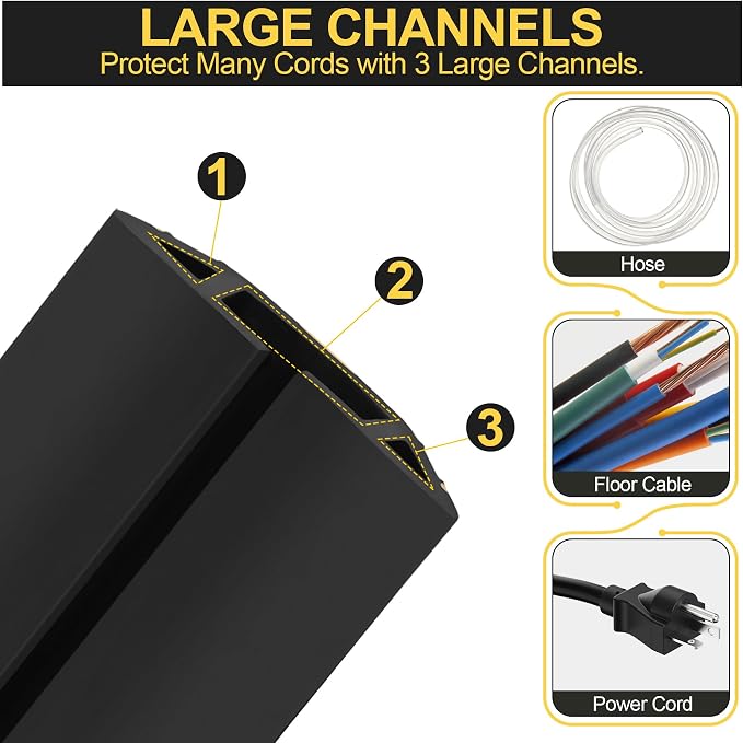 MYFAMIREA 10FT Floor Cord Cover Heavy Duty Cable Cover Protector - Image 3