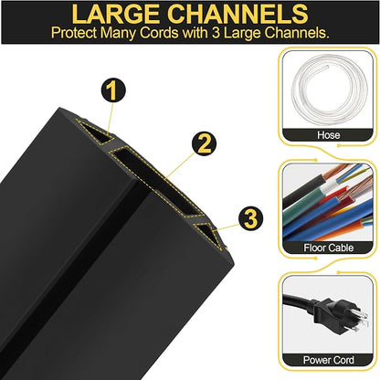 MYFAMIREA 10FT Floor Cord Cover Heavy Duty Cable Cover Protector - Image 3