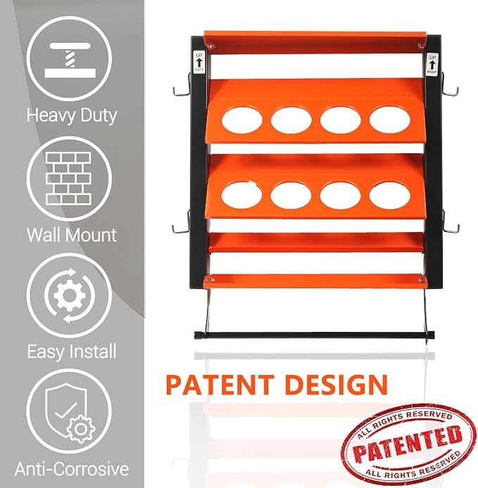 Wallmaster Spray Can Holder, Lube Can Wall Mount Storage Rack Heavy Duty Paint - Image 5