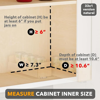 SpaceAid Bamboo Pull Out Spice Rack Organizer - Image 4