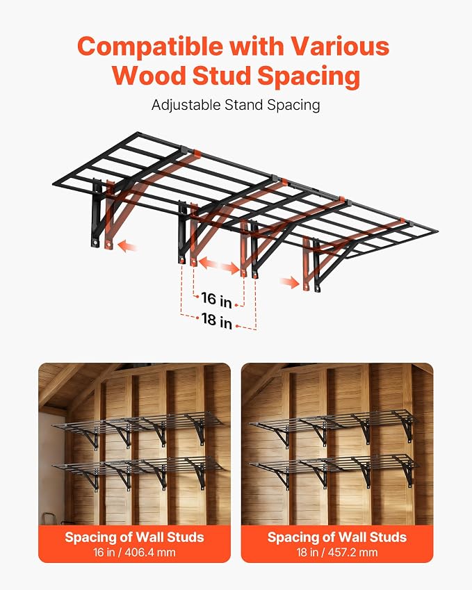 VEVOR 2-Pack Heavy Duty Garage Wall Shelving, 2 x 6 ft Steel Wall Mounted - Image 3