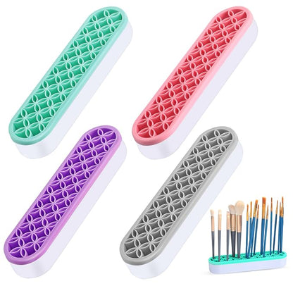 Frienda 4 Pcs Silicone Makeup Brush Holder Stand Multipurpose Cosmetic Travel by Frienda
