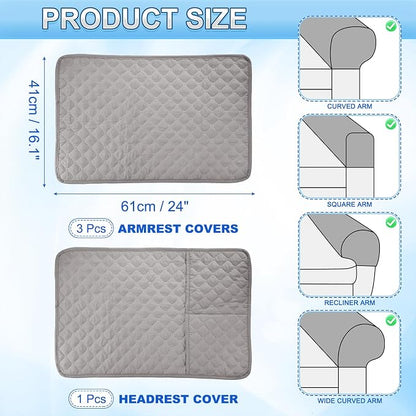 uxcell 4Pcs Sofa Armrest Covers, Armchair Covers - Image 2