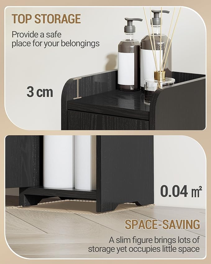 Hzuaneri Bathroom Storage Cabinet, Small Corner Floor Cabinet - Image 7