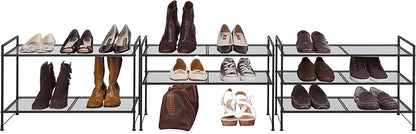 Simple Houseware 3-Tier Stackable Mesh Shoe Rack - Image 3