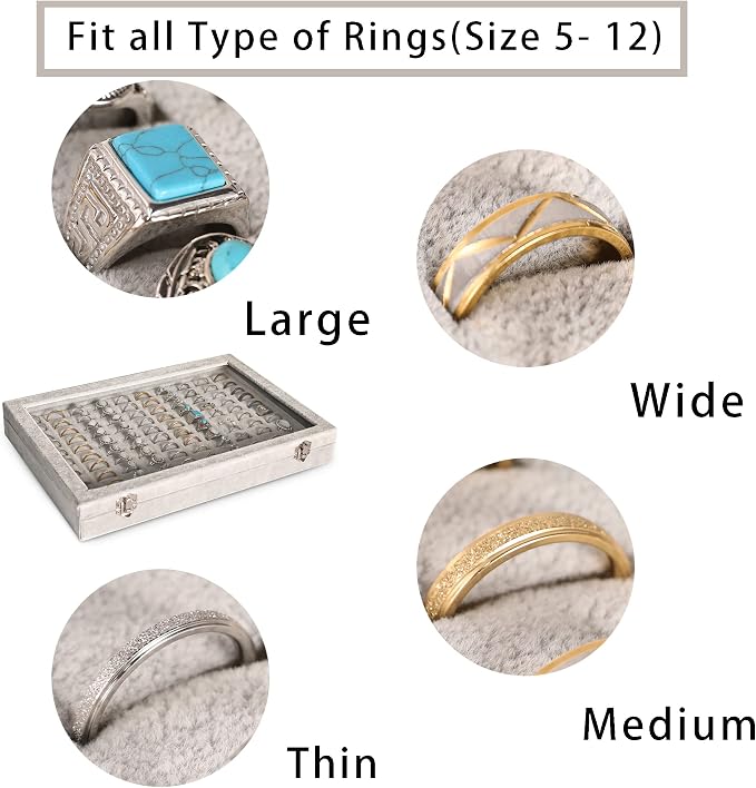 Frebeauty Ring Organizer Tray 100 Slots Ring Holder - Image 4