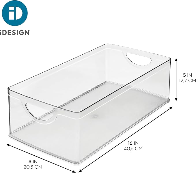 iDesign Stackable Clear Plastic Extra Long Storage Bin, Organizer - Image 4