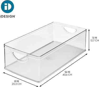 iDesign Stackable Clear Plastic Extra Long Storage Bin, Organizer - Image 4