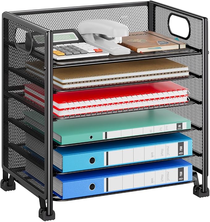 Simple Trending 6-Tier Letter Tray Organizer, Metal Mesh File Holder by SimpleTrending
