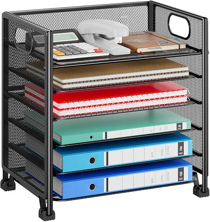 Simple Trending 6-Tier Letter Tray Organizer, Metal Mesh File Holder by SimpleTrending