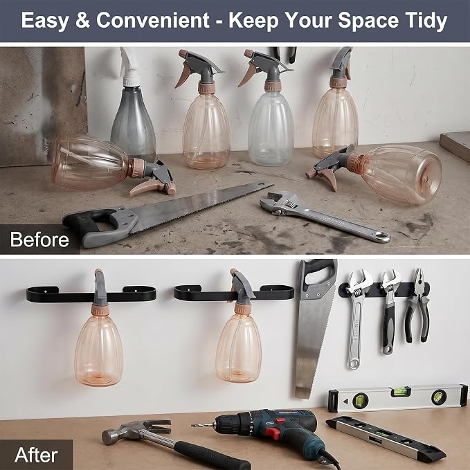Spray Bottle Holder Wall Mount 10 Inches Wall Mounted Spray Bottle Storage Rack - Image 6
