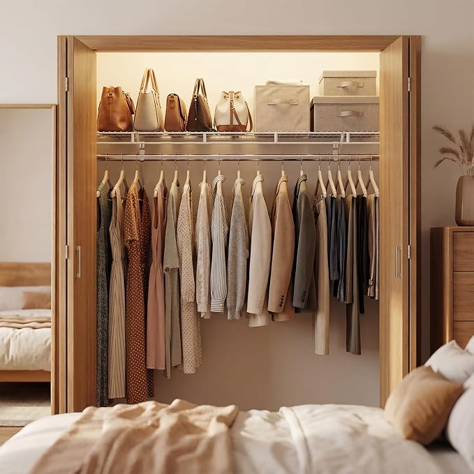 COSTWAY Closet Shelves Wall Mounted, Ventilated Shelf - Image 2