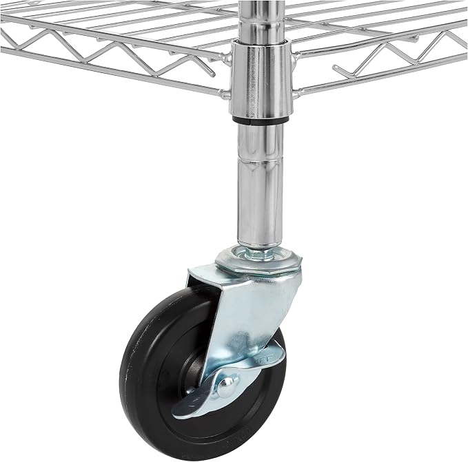 Amazon Basics 5-Shelf Adjustable, Heavy Duty Storage Shelving Unit on 4'' Wheel - Image 3