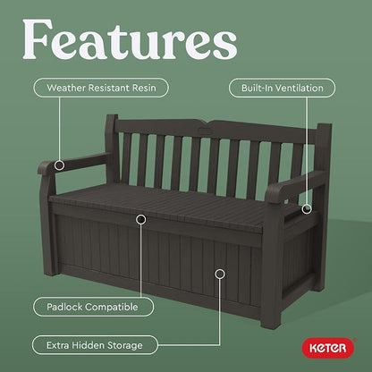 Keter Solana 70 Gallon Storage Bench Deck Box - Image 6