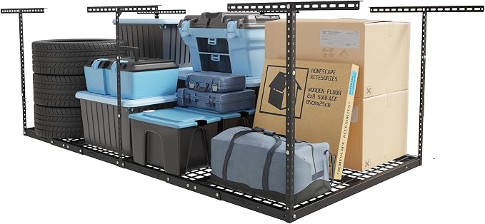 FLEXIMOUNTS 4x8 Overhead Garage Storage Rack, Adjustable Organization System by FLEXIMOUNTS