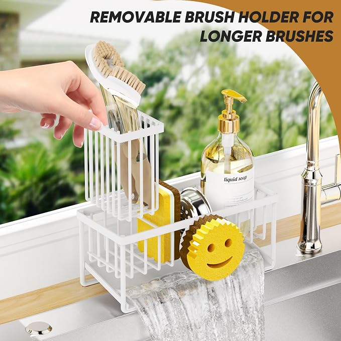 Sponge Holder for Kitchen Sink, Smiley Face Sink Caddy - Image 5