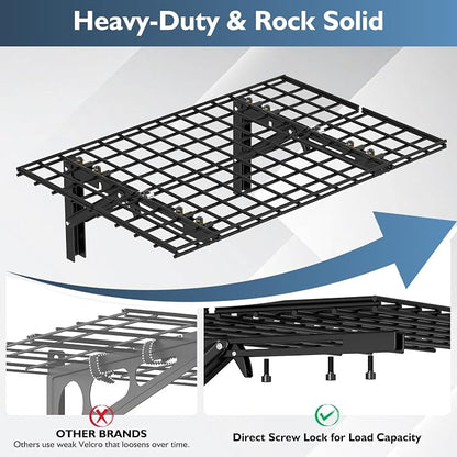 AIRAJ Foldable Garage Wall Mounted Shelving, 660Lbs Capacity, Floating Storage - Image 6