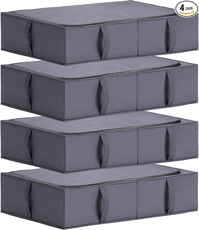 TYEERS Under Bed Storage Containers, Durable Fabric, Collapsible, Under Bed by StorageOrganization