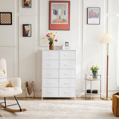 DUMOS 10 Drawer Dresser for Bedroom, Storage Organizer Chest of Drawers | Wide - Image 2