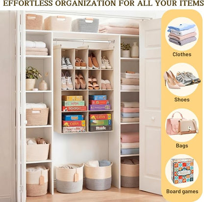 Ofiray-home 4 Tier Hanging Closet Organizer, 12 Compartments Sweater Organizer - Image 6
