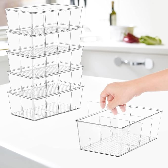 wilfox Pantry Organizer, 7 Pack Clear Bins - Image 4