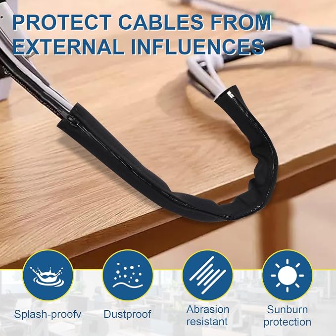 4 Pack Cable Sleeves, 20 inch Neoprene Cable Management Sleeves - Image 7