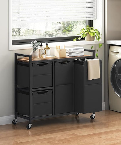 HOOBRO Laundry Sorter with 4 Section, 39 Gal. Laundry Hamper with Wheels - Image 9