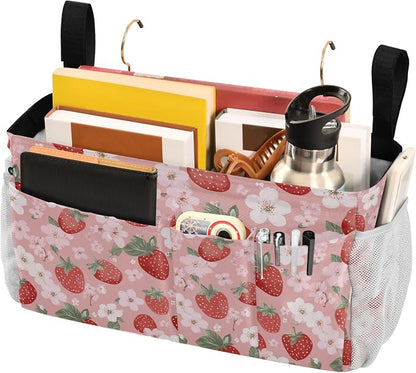 Pink Blossoms and Strawberries Bedside Caddy - Image 3
