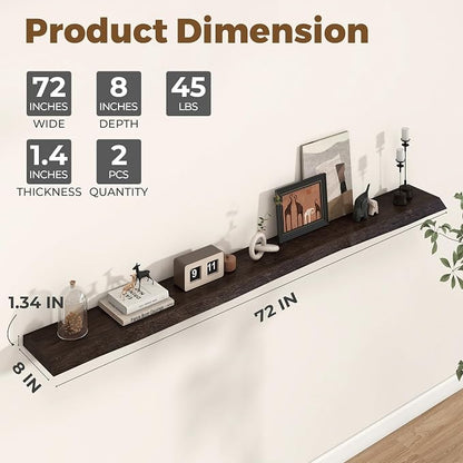 Axeman 72 inch Extra Long Floating Shelves - Image 3