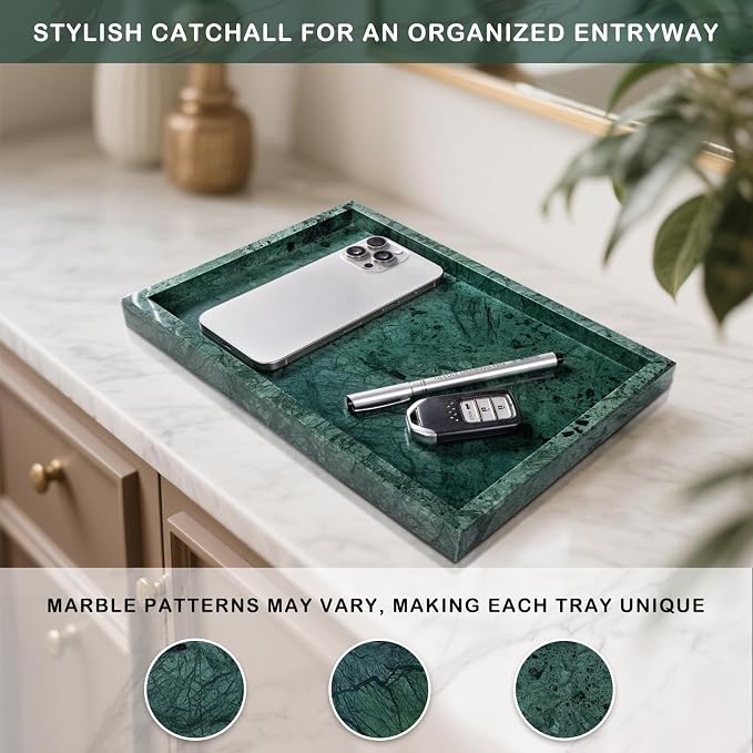 Marble Bathroom Tray for Countertop & Home Decor, Natural Decorative Marble - Image 5