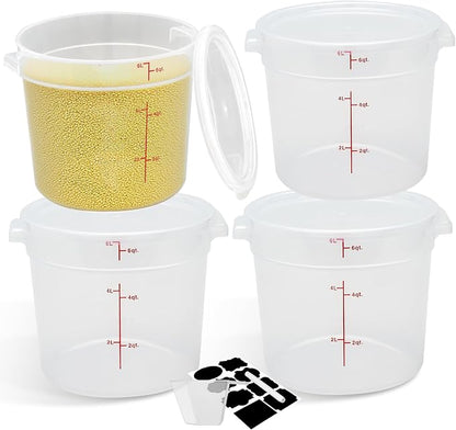4 Pack Round Food Storage Containers by BIEAMA
