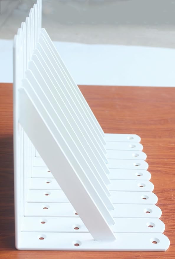 12 Pack L8 x H 6" White Heavy Duty Shelf Brackets - Image 3