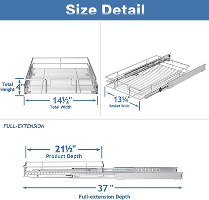 LOVMOR Pull Out Cabinet Organizer 14½" W x 21½" D, Kitchen Cabinet Pull Out - Image 3