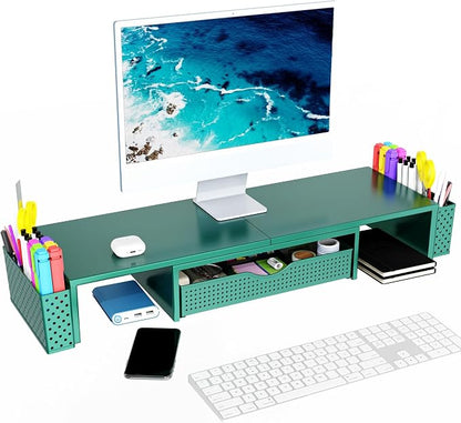Spacrea Metal Desk Organizers and Accessories, Dual Monitor Stand Riser - Image 2
