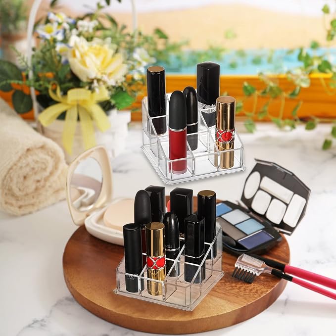 Foraineam 6 Pack Lipstick Holder Organizer, 9 Spaces Clear Lip Stick Storage - Image 4