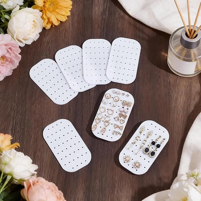 10 Pcs Acrylic Earing Display Cards, 44 Holes White Acrylic Ear Stud Jewelry - Image 4