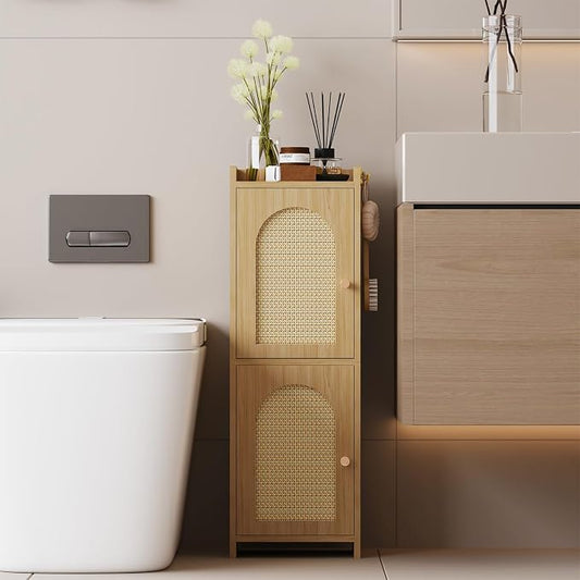 Arbuxzuy Rattan Bathroom Storage Cabinet by Arbuxzuy