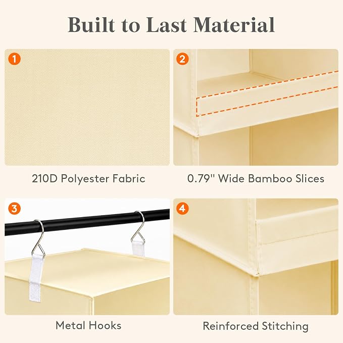 Lifewit 3 Tier Hanging Closet Organizer and Storage, Foldable Hanging Closet - Image 7