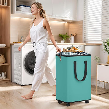 SpaceTrove Laundry Basket with Wheels, Collapsible Laundry Baskets, Laundry - Image 3