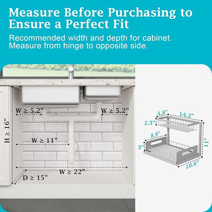 REALINN Under Sink Organizer, Pull Out Cabinet Organizer 2 Tier Slide Out Sink - Image 7