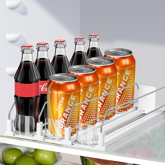 asika Drink Organizer for Fridge, Adjustable Width Soda Can Dispenser for - Image 7
