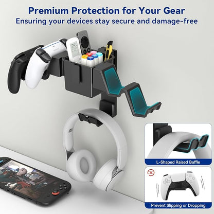 KDD Controller Wall Mount & Headset Holder, Universal Gaming Organizer Stand - Image 3