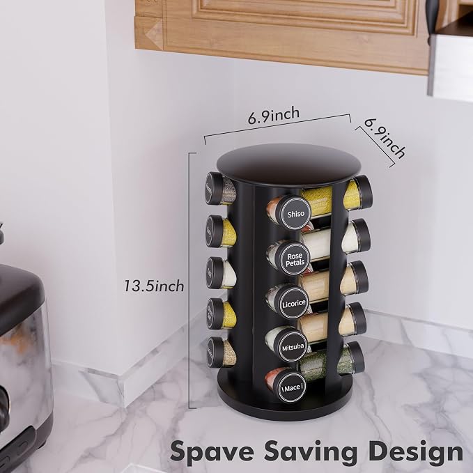 New England Stories Revolving Spice Rack Set - Image 4