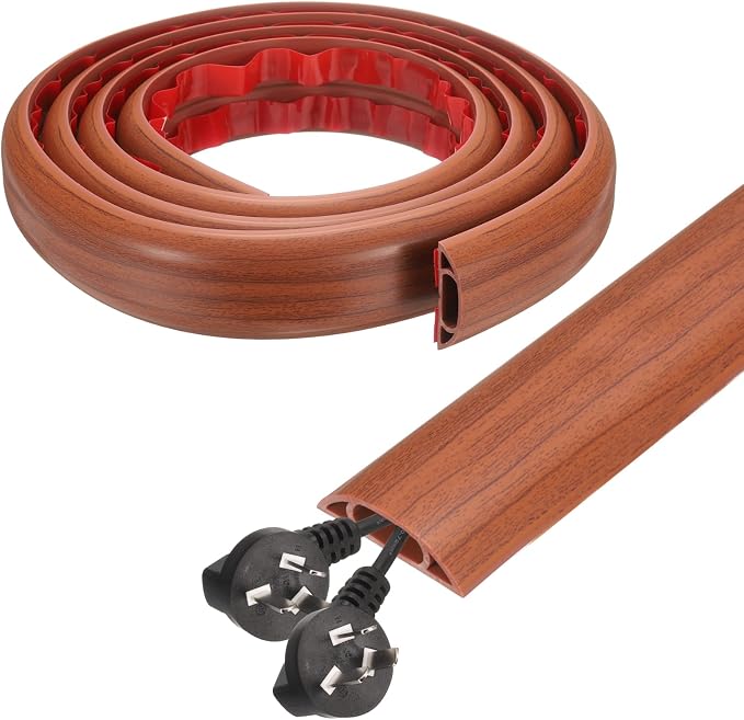 HARFINGTON 6ft Cord Cover Floor W0.6 x H0.33 Inner Channel PVC Hide Extension by HARFINGTON