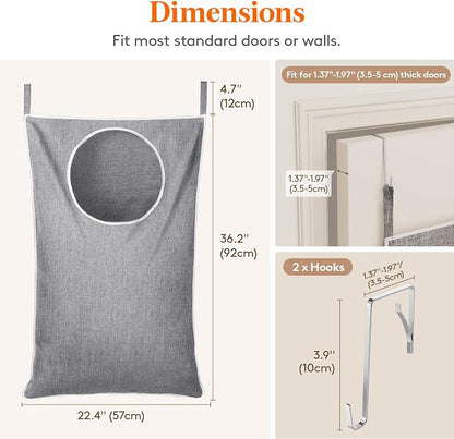 Lifewit 2 Pack Over Door Laundry Hamper, Large Collapsible Hanging Laundry - Image 2