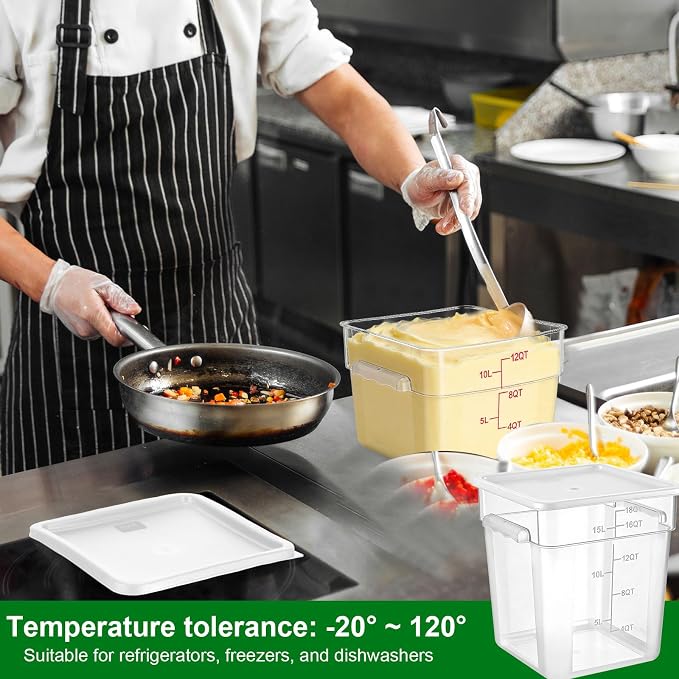 FoldTier 2 Pieces Square Food Storage Containers Polycarbonate Clear food - Image 5