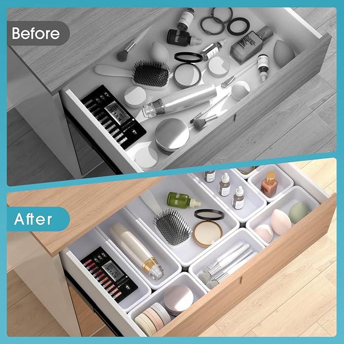 25 PCS Drawer Organizer Set, 4 Size Makeup Drawer Divider Organizer - Image 6