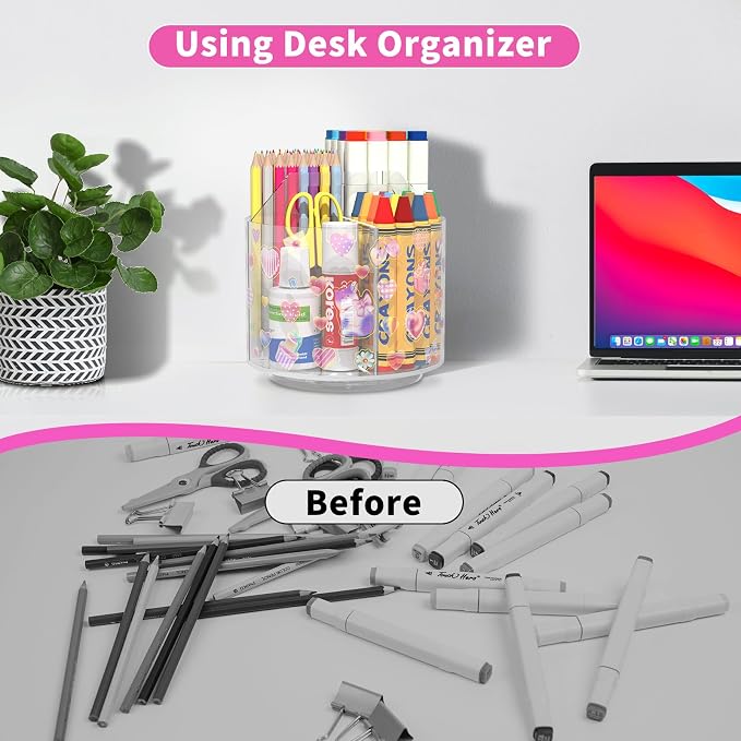 Acrylic Pencil Organizer for Desk 4 Compartments - Image 6