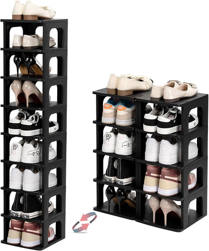TRZZ 10-Tier Shoe Rack, Narrow Stackable Organizer, Vertical Efficient Shoe by TRZZ